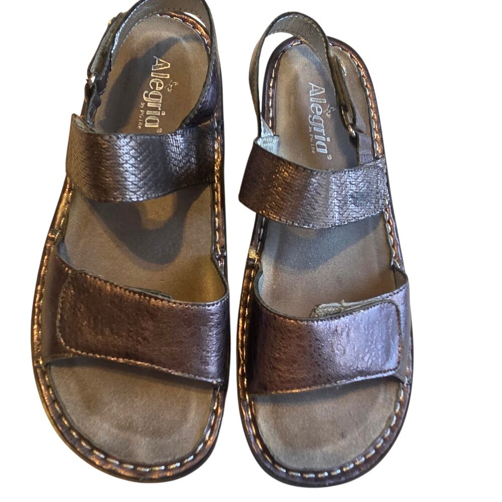 Alegria Verona Sandals Metallic Bronze sz 41, 11 Supportive Ergonomic Walking